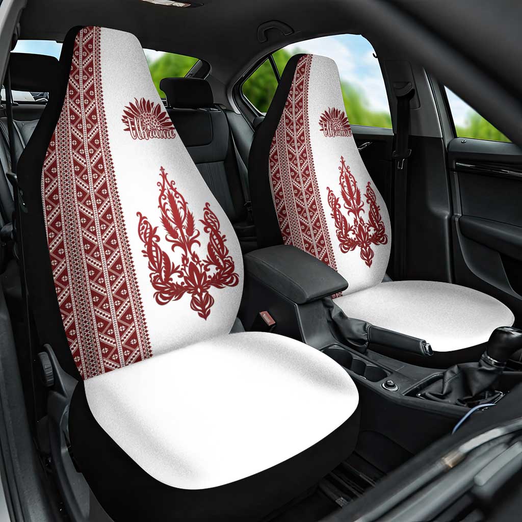 Ukraine Vyshyvanka Pattern Car Seat Cover Ukrainian Trident