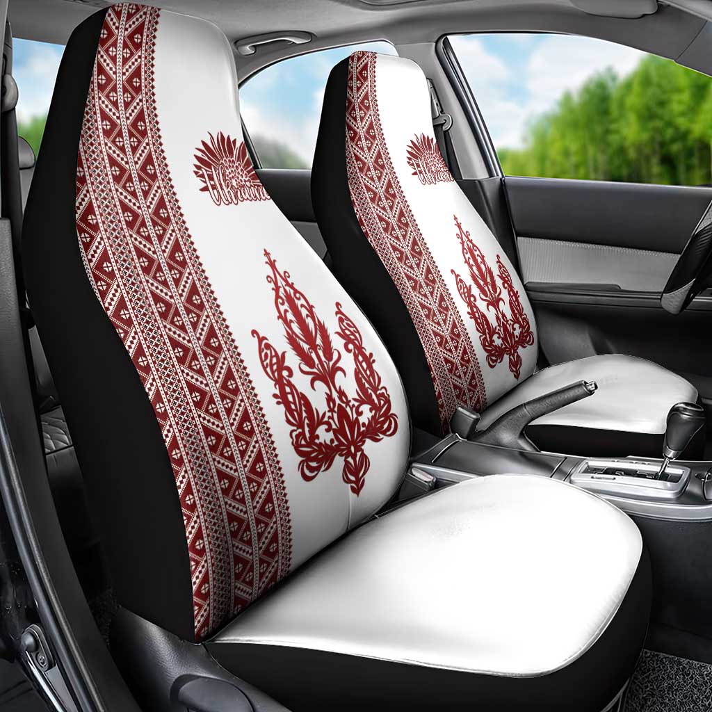 Ukraine Vyshyvanka Pattern Car Seat Cover Ukrainian Trident