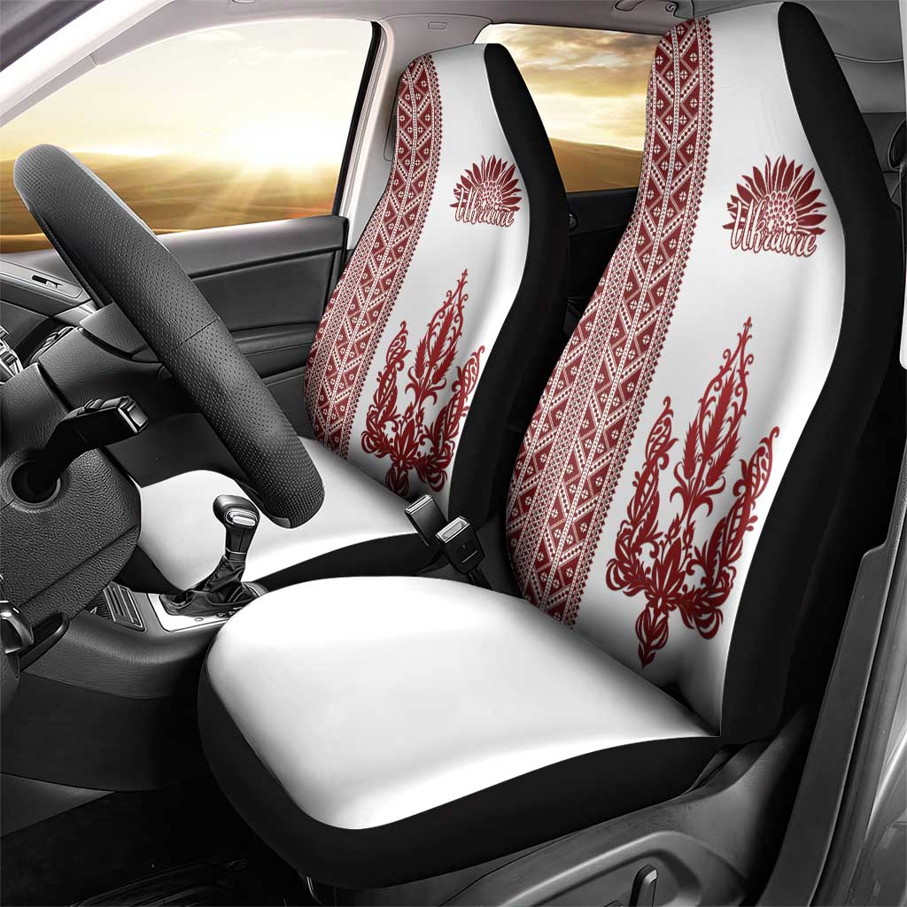 Ukraine Vyshyvanka Pattern Car Seat Cover Ukrainian Trident