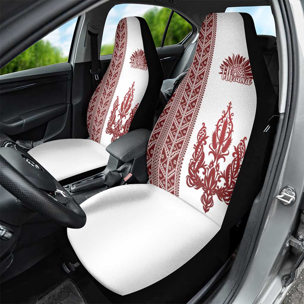 Ukraine Vyshyvanka Pattern Car Seat Cover Ukrainian Trident