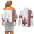 Ukraine Vyshyvanka Pattern Couples Matching Off Shoulder Short Dress and Long Sleeve Button Shirt Ukrainian Trident
