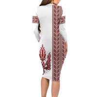 Ukraine Vyshyvanka Pattern Family Matching Long Sleeve Bodycon Dress and Hawaiian Shirt Ukrainian Trident