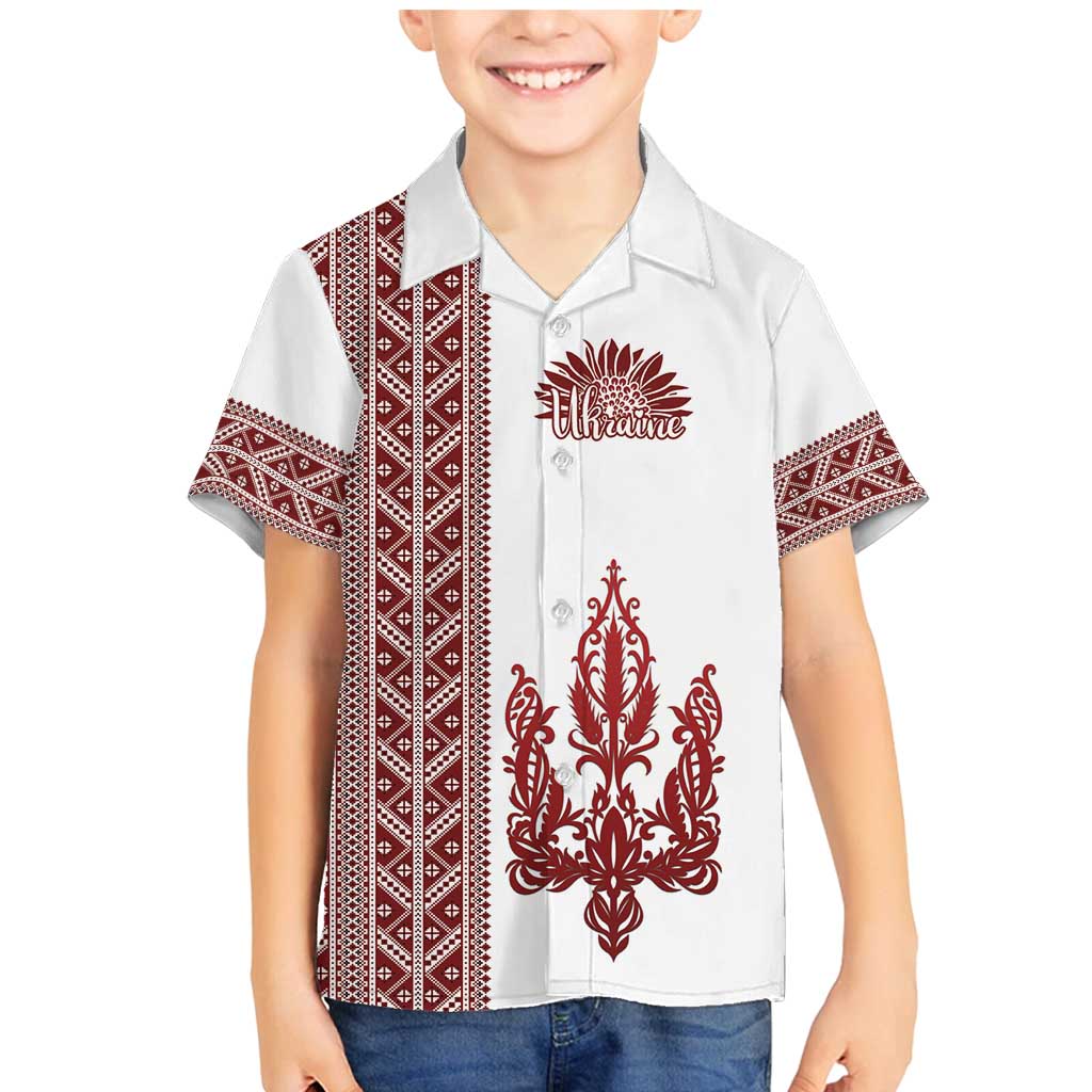 Ukraine Vyshyvanka Pattern Family Matching Mermaid Dress and Hawaiian Shirt Ukrainian Trident