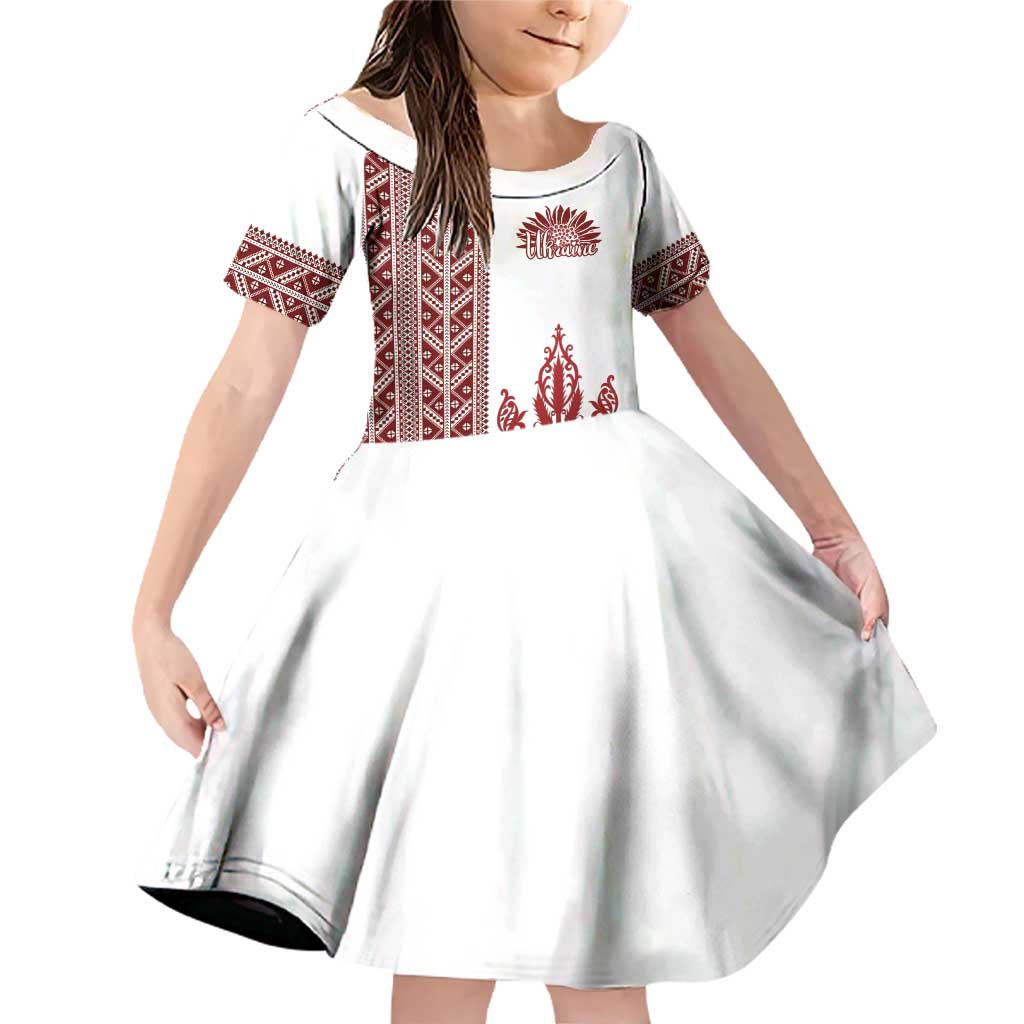 Ukraine Vyshyvanka Pattern Family Matching Off Shoulder Short Dress and Hawaiian Shirt Ukrainian Trident