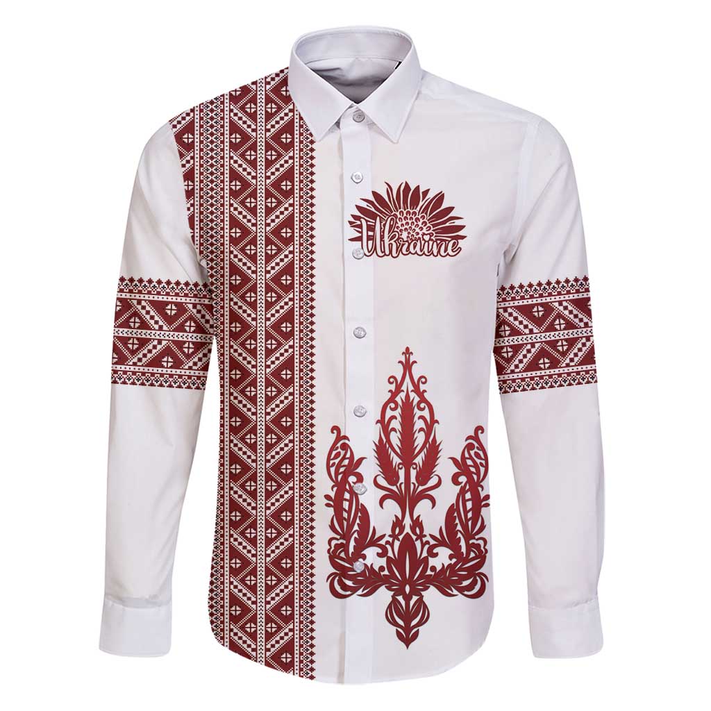 Ukraine Vyshyvanka Pattern Family Matching Puletasi and Hawaiian Shirt Ukrainian Trident