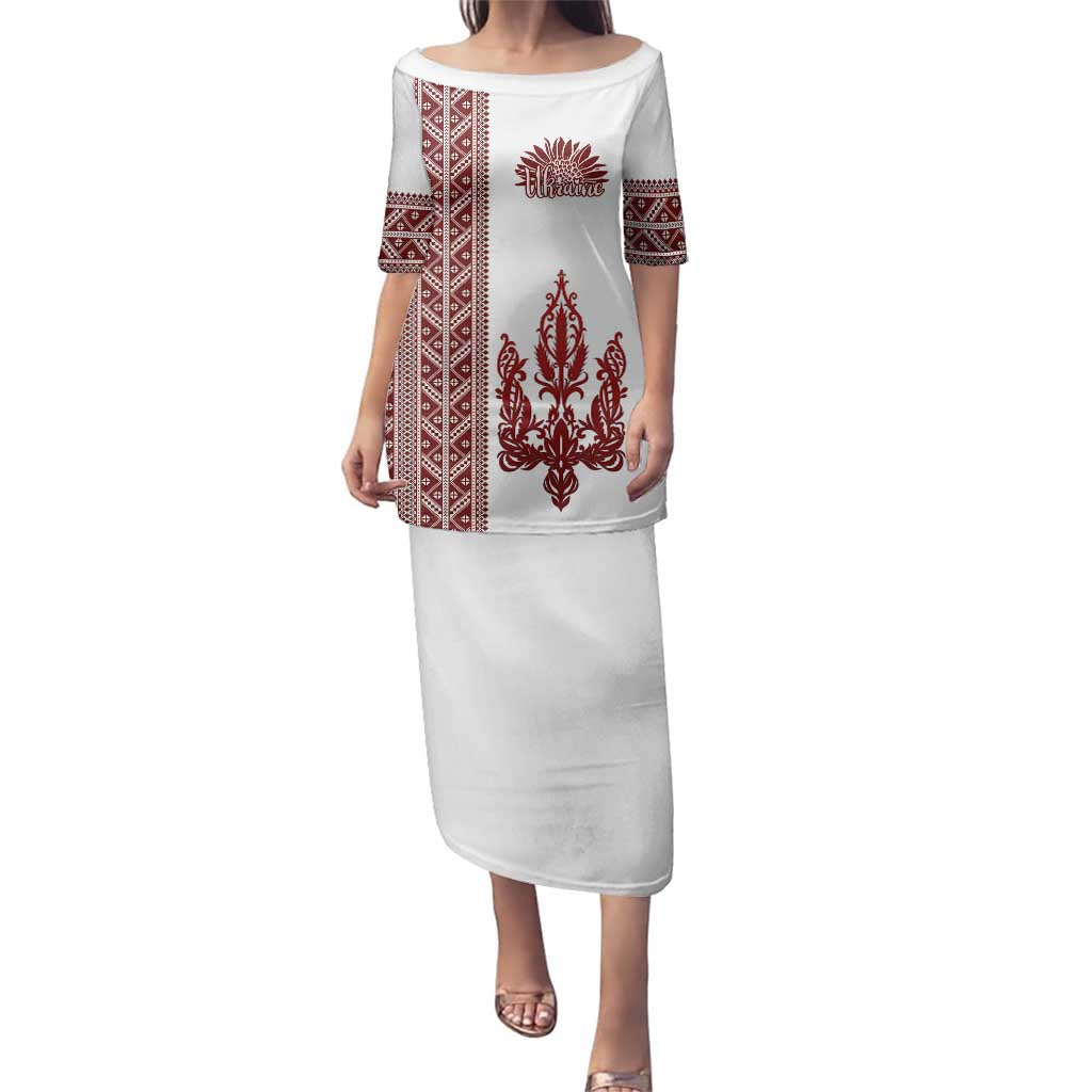 Ukraine Vyshyvanka Pattern Family Matching Puletasi and Hawaiian Shirt Ukrainian Trident