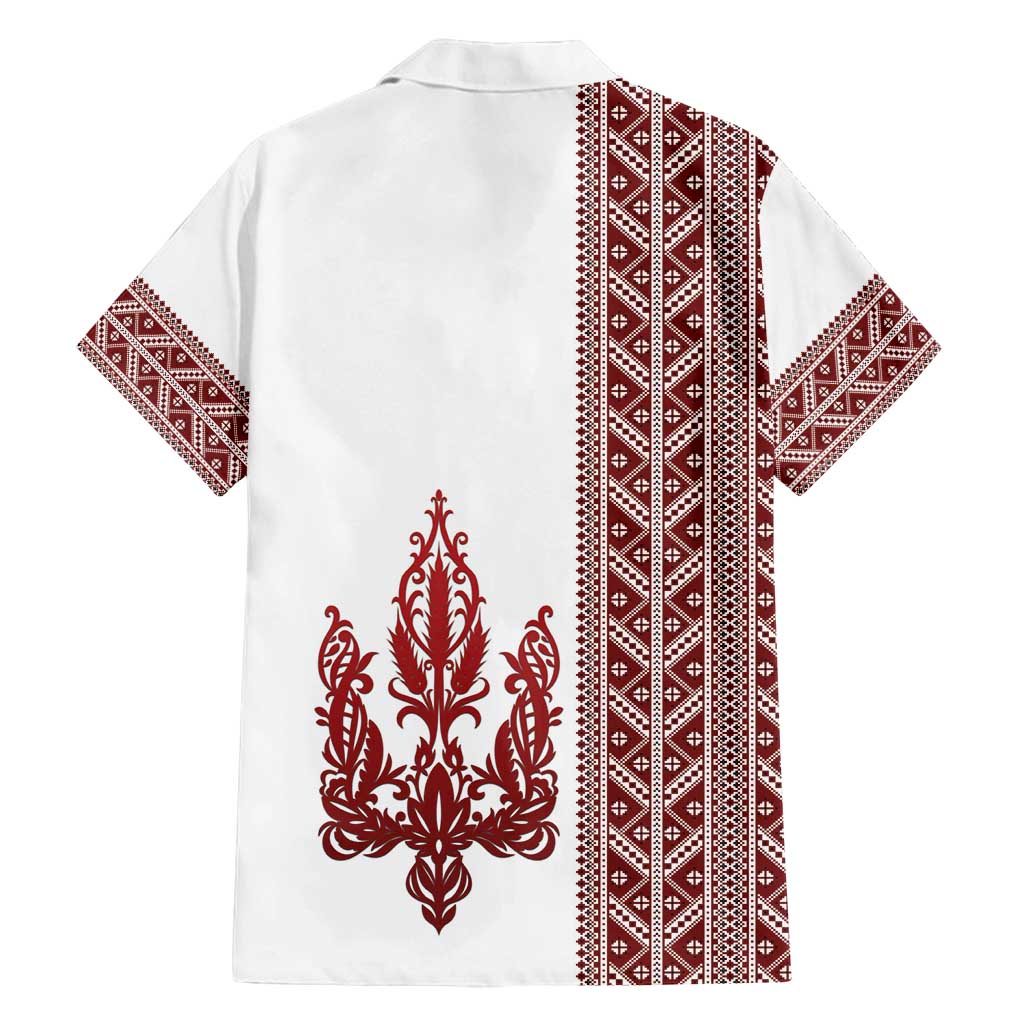 Ukraine Vyshyvanka Pattern Family Matching Summer Maxi Dress and Hawaiian Shirt Ukrainian Trident