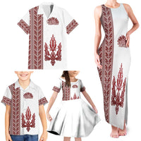Ukraine Vyshyvanka Pattern Family Matching Tank Maxi Dress and Hawaiian Shirt Ukrainian Trident