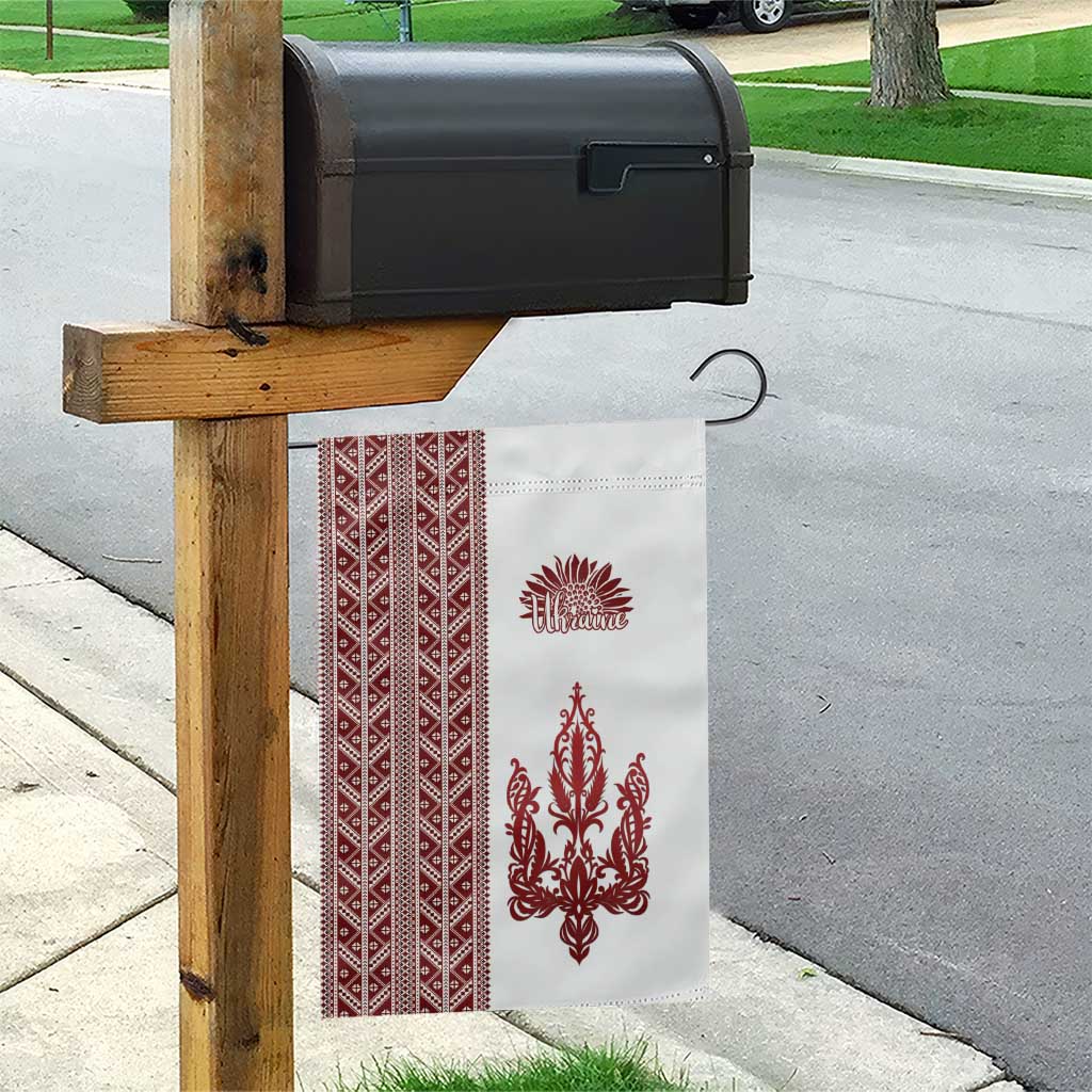 Ukraine Vyshyvanka Pattern Garden Flag Ukrainian Trident