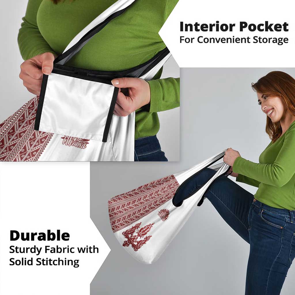 Ukraine Vyshyvanka Pattern Grocery Bag Ukrainian Trident