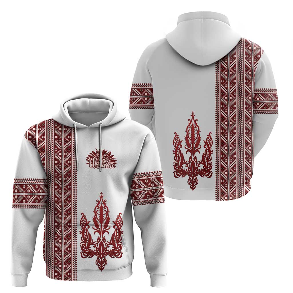 Ukraine Vyshyvanka Pattern Hoodie Ukrainian Trident