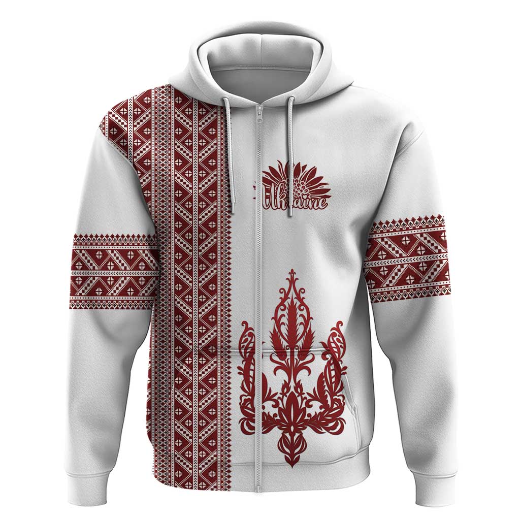 Ukraine Vyshyvanka Pattern Hoodie Ukrainian Trident