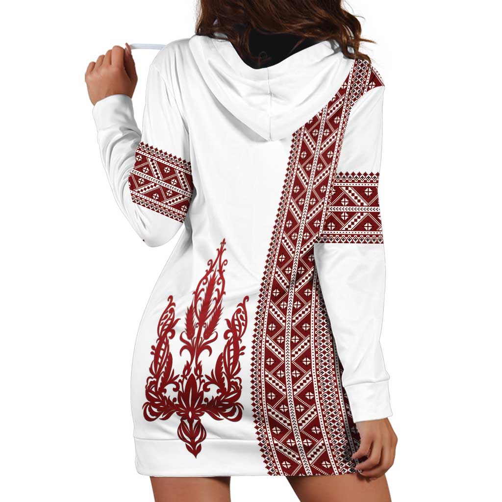 Ukraine Vyshyvanka Pattern Hoodie Dress Ukrainian Trident