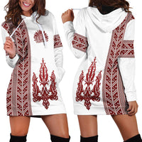 Ukraine Vyshyvanka Pattern Hoodie Dress Ukrainian Trident