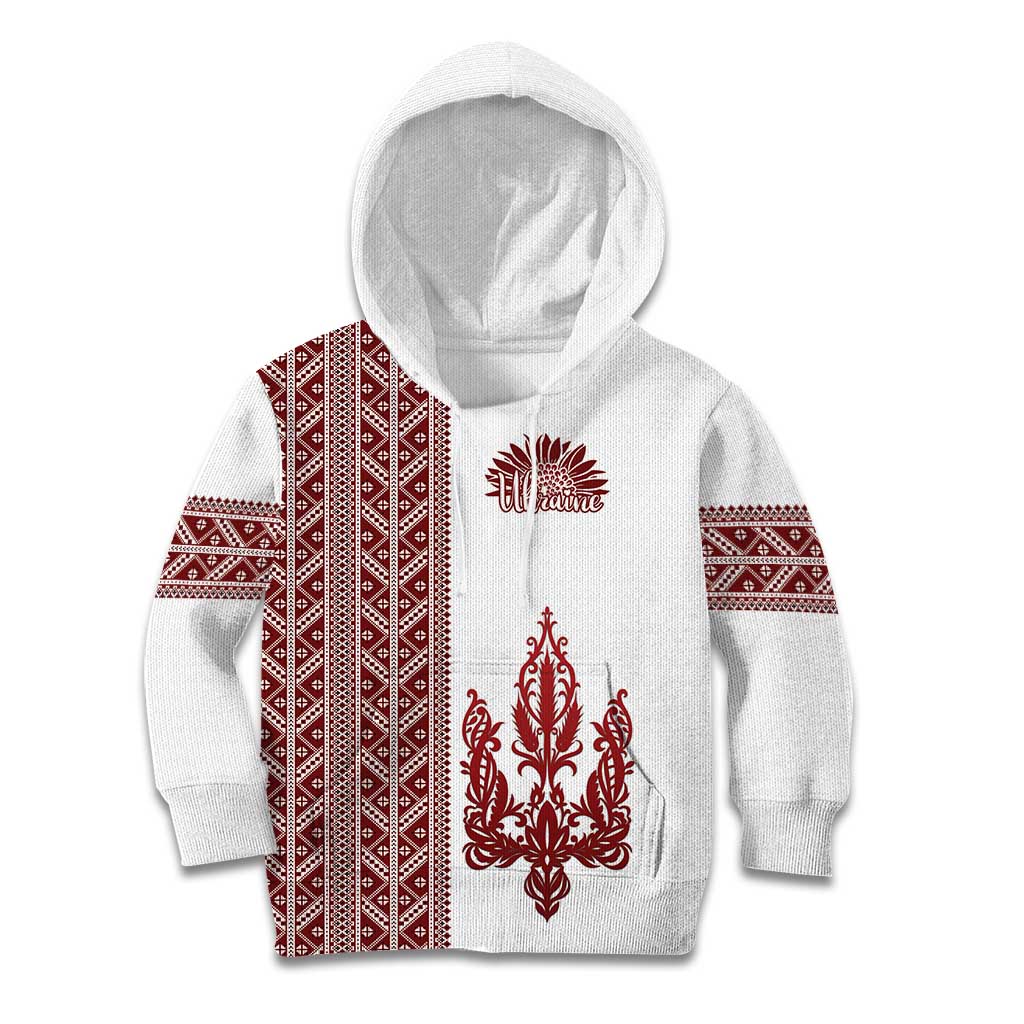 Ukraine Vyshyvanka Pattern Kid Hoodie Ukrainian Trident