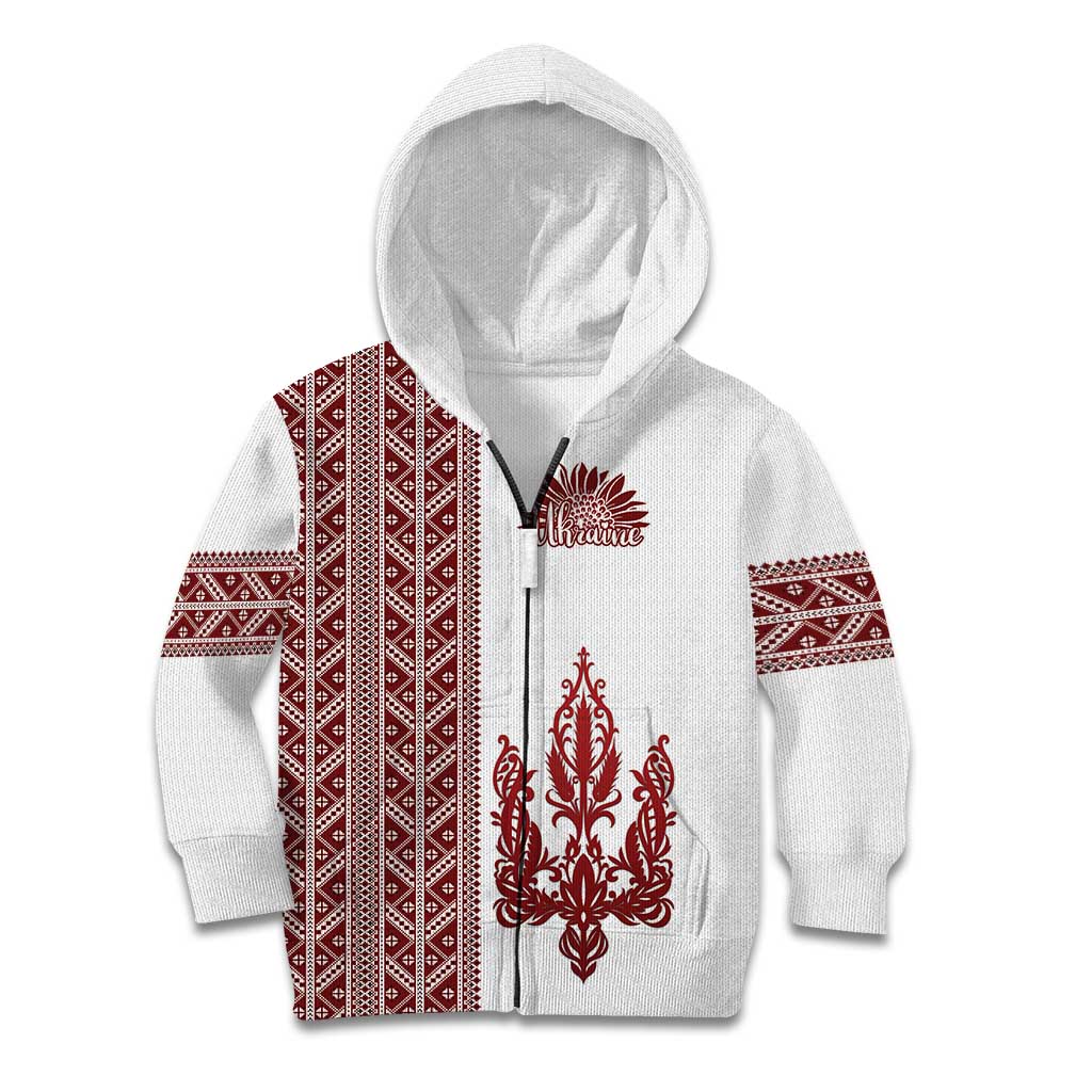 Ukraine Vyshyvanka Pattern Kid Hoodie Ukrainian Trident