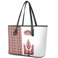 Ukraine Vyshyvanka Pattern Leather Tote Bag Ukrainian Trident