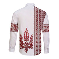 Ukraine Vyshyvanka Pattern Long Sleeve Button Shirt Ukrainian Trident