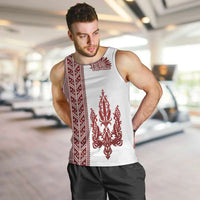 Ukraine Vyshyvanka Pattern Men Tank Top Ukrainian Trident