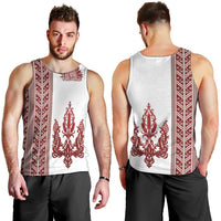 Ukraine Vyshyvanka Pattern Men Tank Top Ukrainian Trident