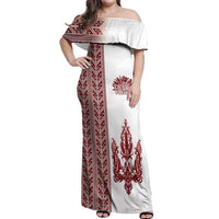 Ukraine Vyshyvanka Pattern Off Shoulder Maxi Dress Ukrainian Trident