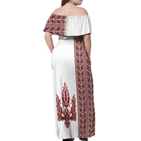 Ukraine Vyshyvanka Pattern Off Shoulder Maxi Dress Ukrainian Trident