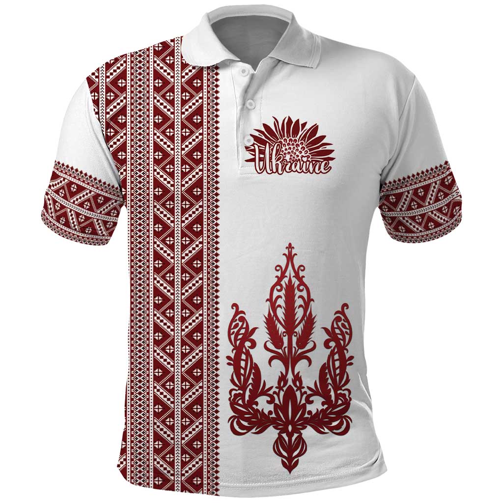 Ukraine Vyshyvanka Pattern Polo Shirt Ukrainian Trident