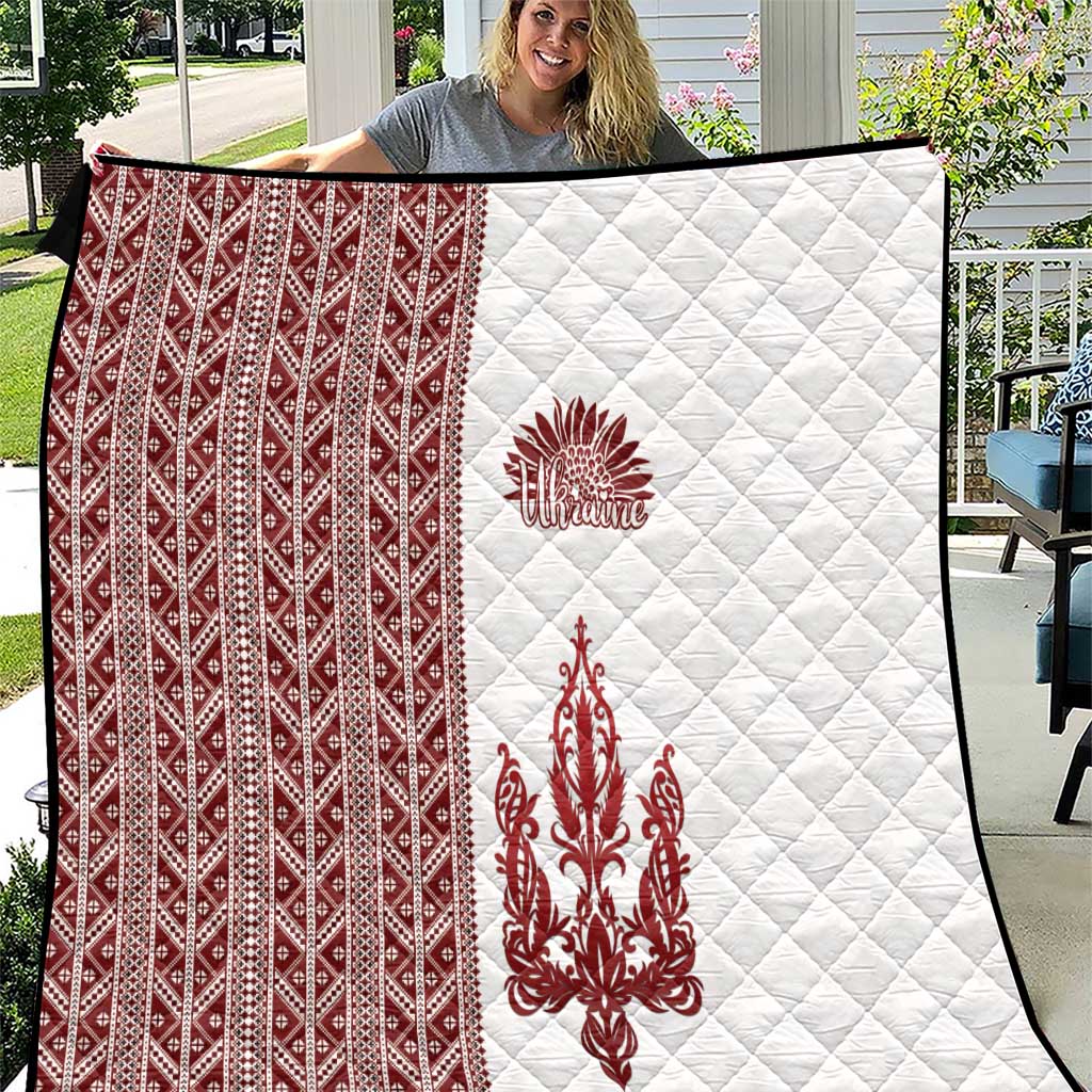 Ukraine Vyshyvanka Pattern Quilt Ukrainian Trident