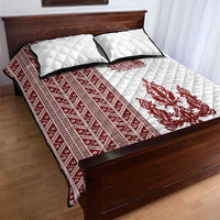 Ukraine Vyshyvanka Pattern Quilt Bed Set Ukrainian Trident