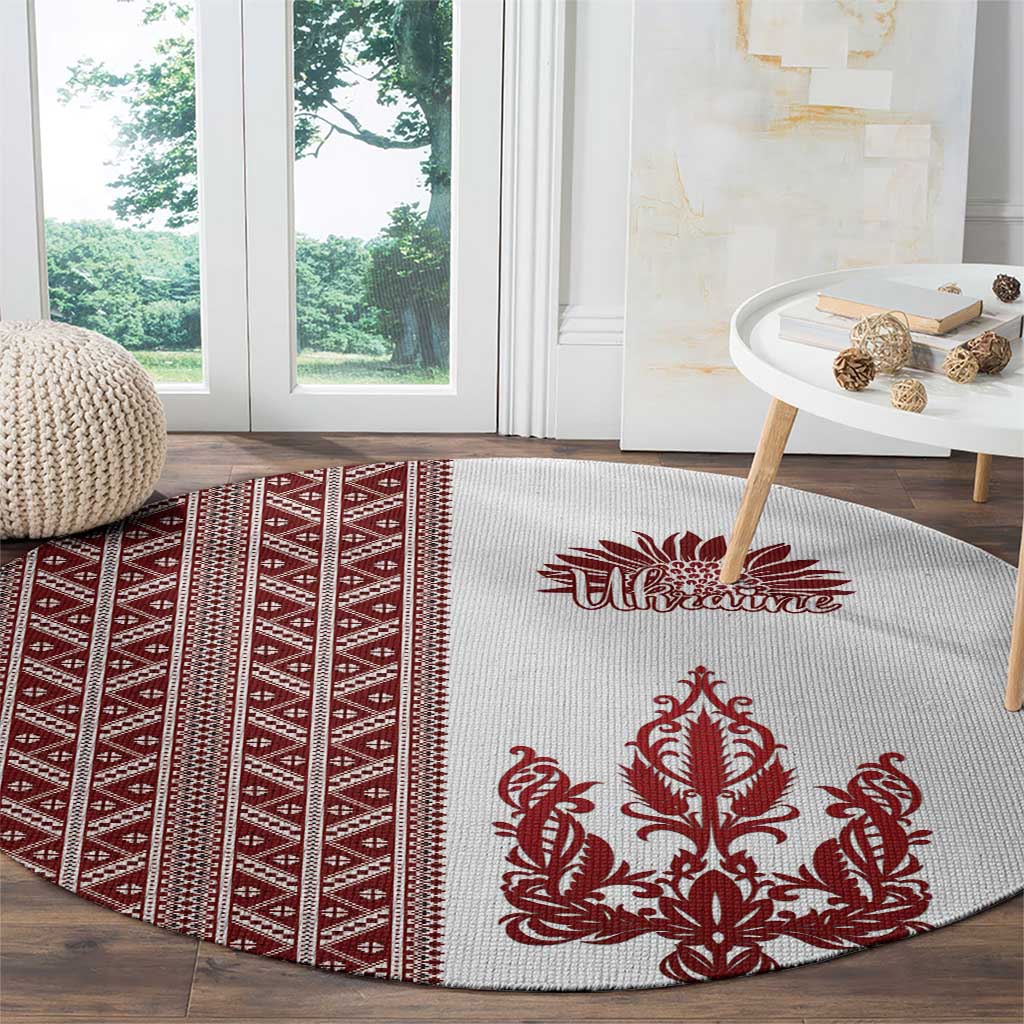 Ukraine Vyshyvanka Pattern Round Carpet Ukrainian Trident