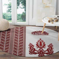 Ukraine Vyshyvanka Pattern Round Carpet Ukrainian Trident