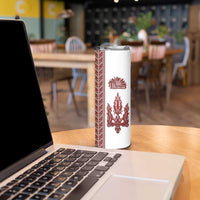 Ukraine Vyshyvanka Pattern Skinny Tumbler Ukrainian Trident