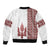 Ukraine Vyshyvanka Pattern Sleeve Zip Bomber Jacket Ukrainian Trident
