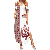 Ukraine Vyshyvanka Pattern Summer Maxi Dress Ukrainian Trident