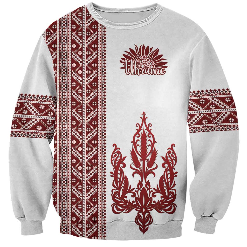 Ukraine Vyshyvanka Pattern Sweatshirt Ukrainian Trident