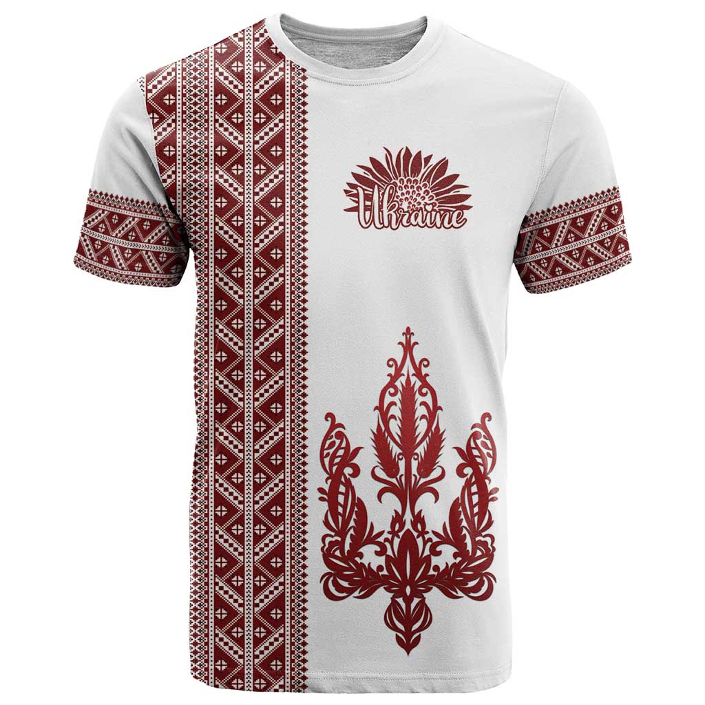 Ukraine Vyshyvanka Pattern T Shirt Ukrainian Trident
