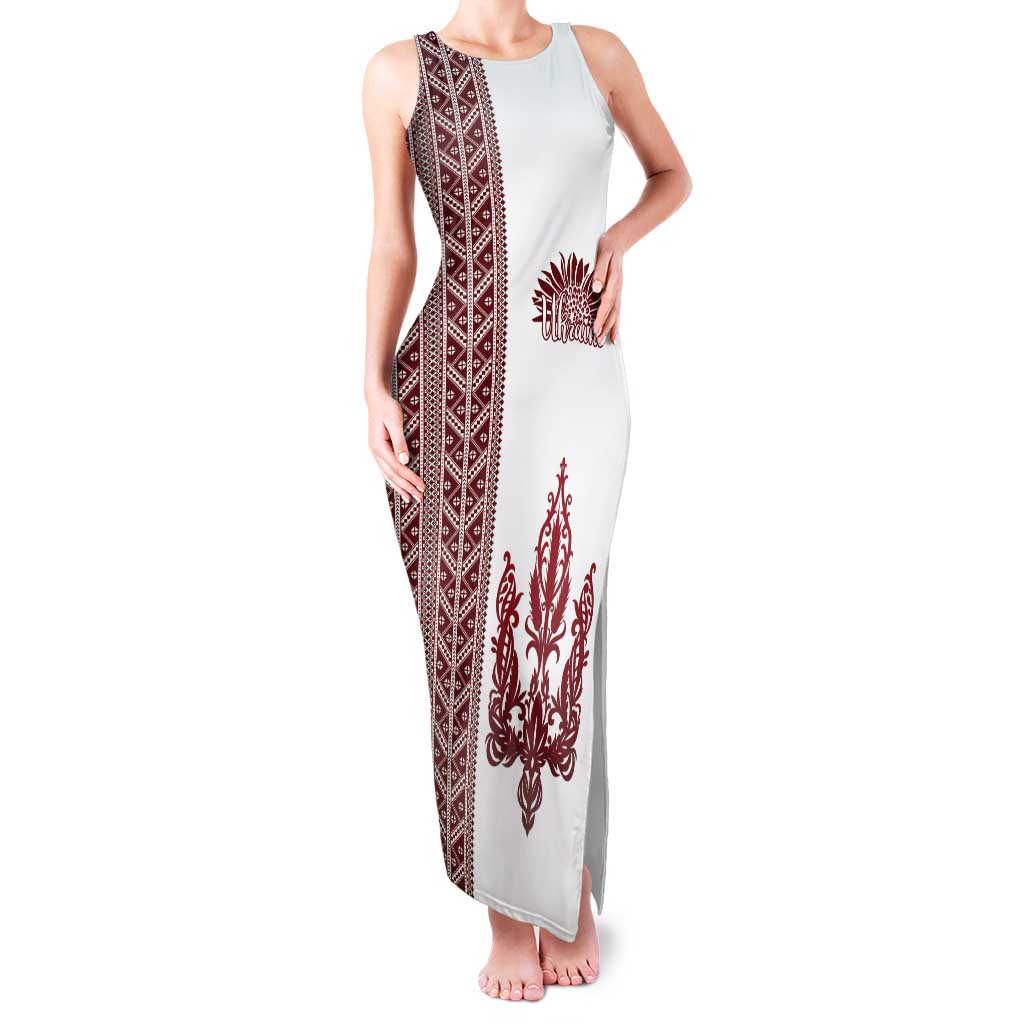 Ukraine Vyshyvanka Pattern Tank Maxi Dress Ukrainian Trident