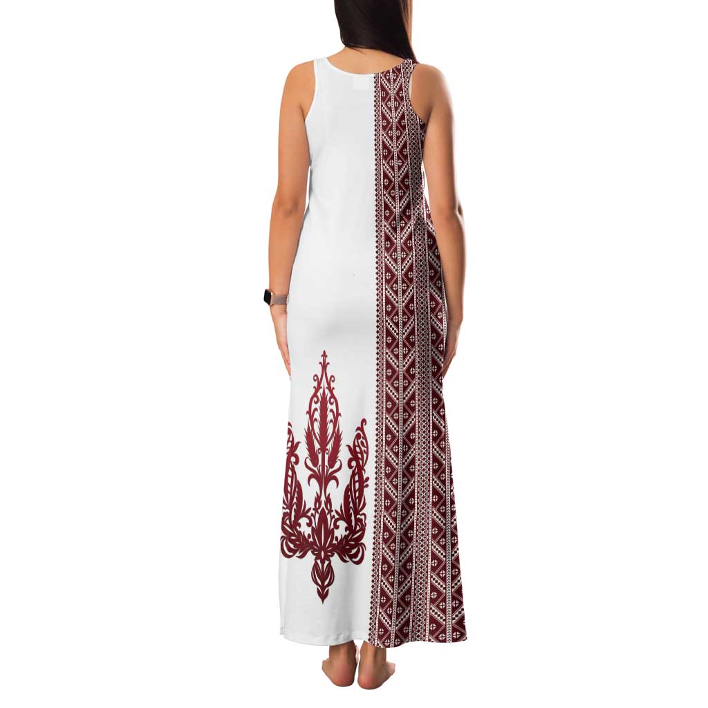 Ukraine Vyshyvanka Pattern Tank Maxi Dress Ukrainian Trident