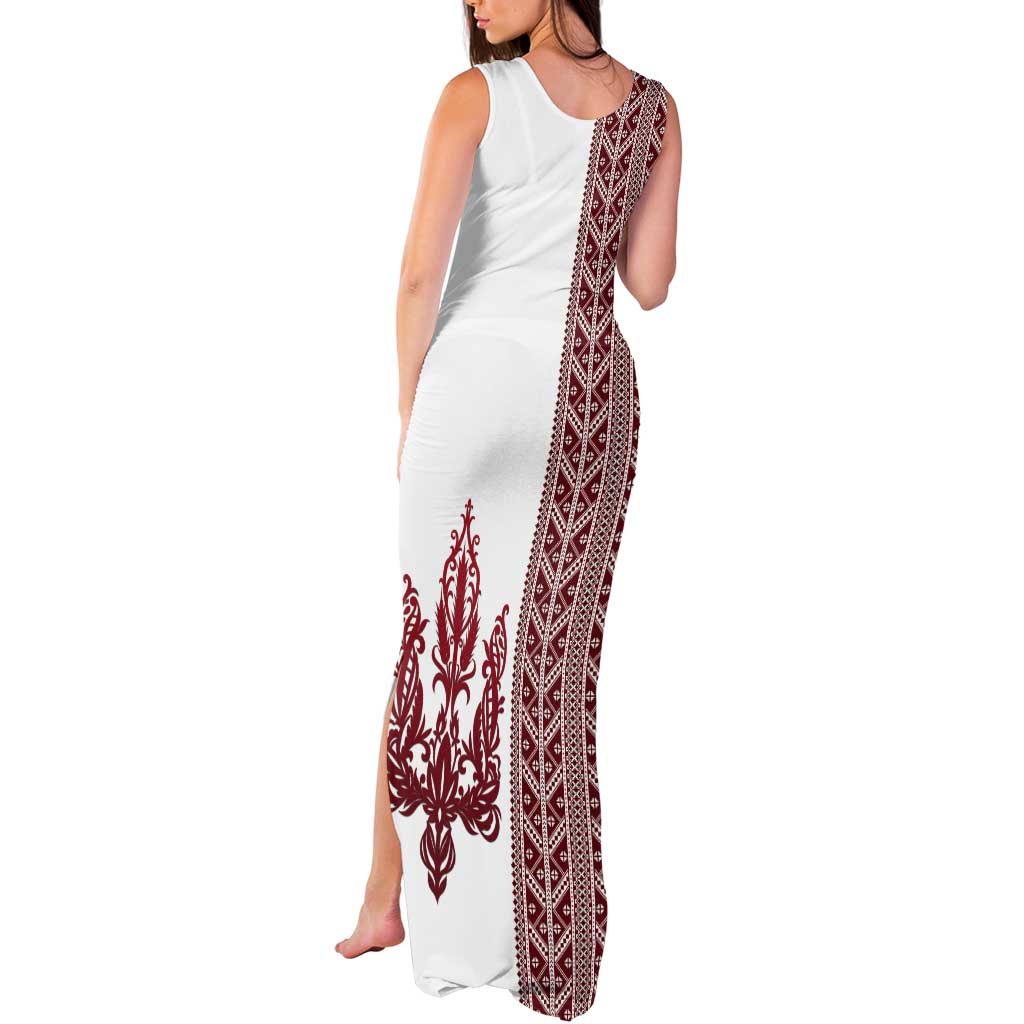 Ukraine Vyshyvanka Pattern Tank Maxi Dress Ukrainian Trident