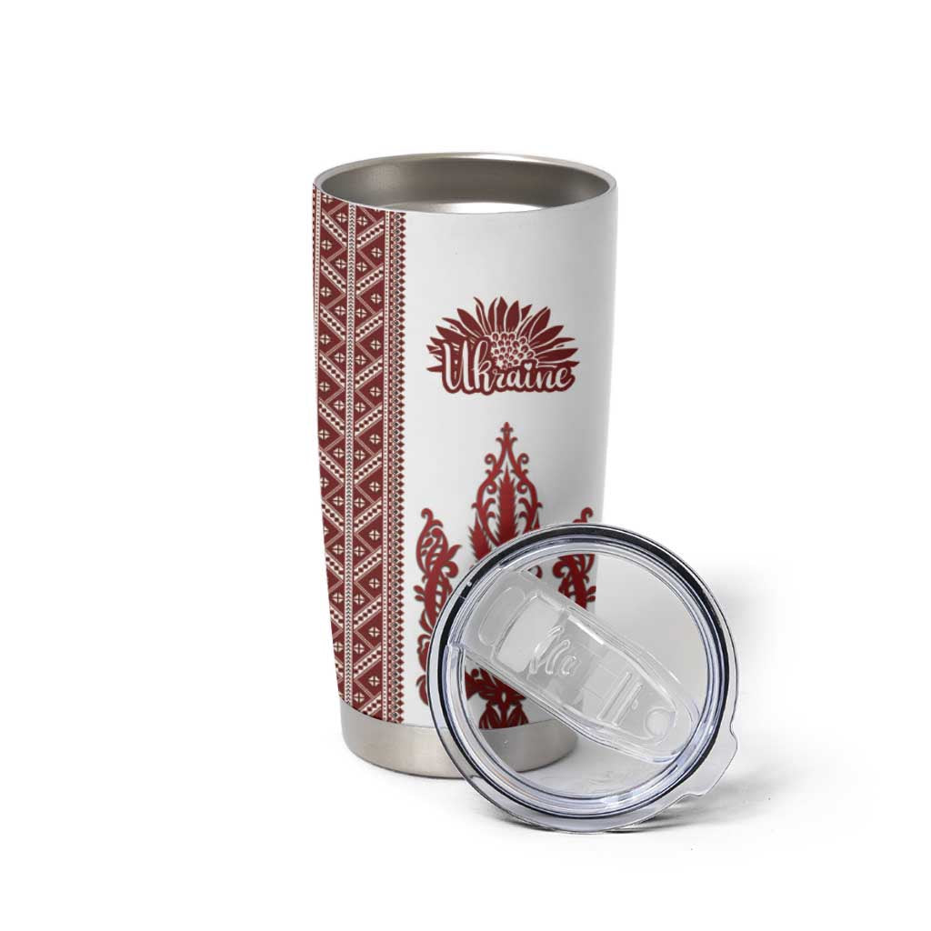 Ukraine Vyshyvanka Pattern Tumbler Cup Ukrainian Trident
