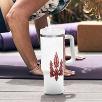 Ukraine Vyshyvanka Pattern Tumbler With Handle Ukrainian Trident