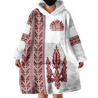 Ukraine Vyshyvanka Pattern Wearable Blanket Hoodie Ukrainian Trident
