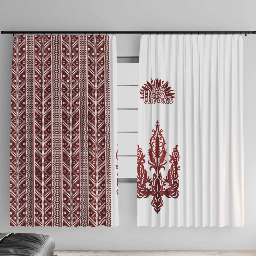 Ukraine Vyshyvanka Pattern Window Curtain Ukrainian Trident