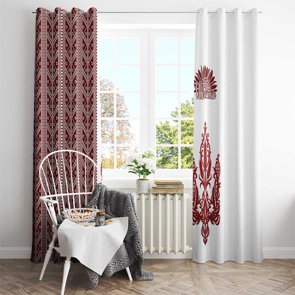 Ukraine Vyshyvanka Pattern Window Curtain Ukrainian Trident