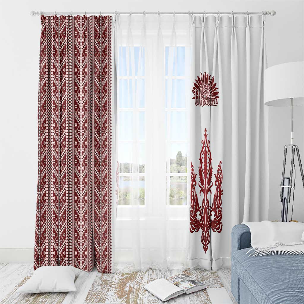 Ukraine Vyshyvanka Pattern Window Curtain Ukrainian Trident