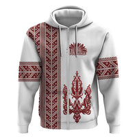 Ukraine Vyshyvanka Pattern Zip Hoodie Ukrainian Trident