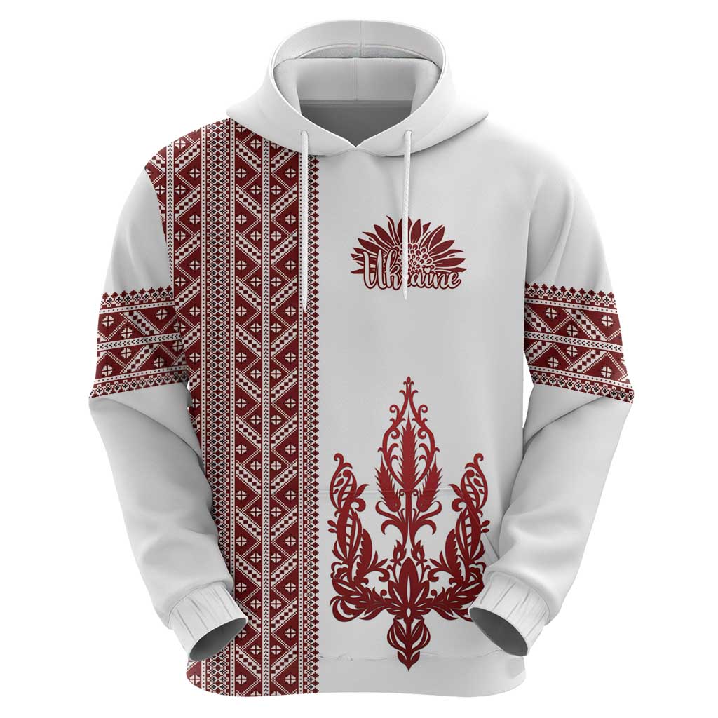 Ukraine Vyshyvanka Pattern Zip Hoodie Ukrainian Trident