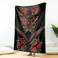 Traditional Ukrainian Costume Blanket Red Floral Embroidery Style