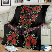 Traditional Ukrainian Costume Blanket Red Floral Embroidery Style