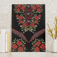 Traditional Ukrainian Costume Canvas Wall Art Red Floral Embroidery Style